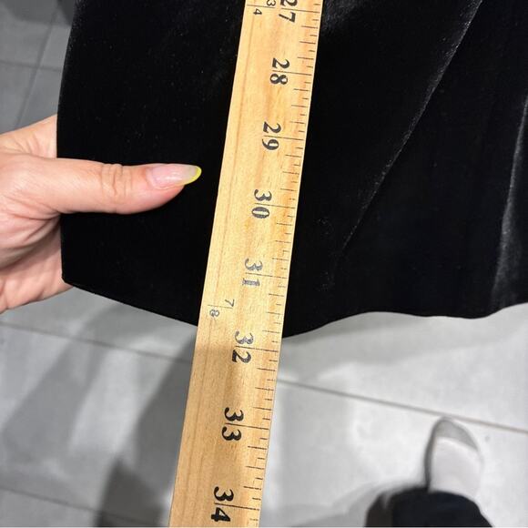 Zara Black Velvet Plunging Neckline Long Sleeve Mini Dress Small - Picture 9 of 10